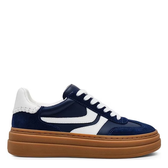 Steve Madden Navy and White Platform Sneakers Size 7.5 - Picture 2 of 6